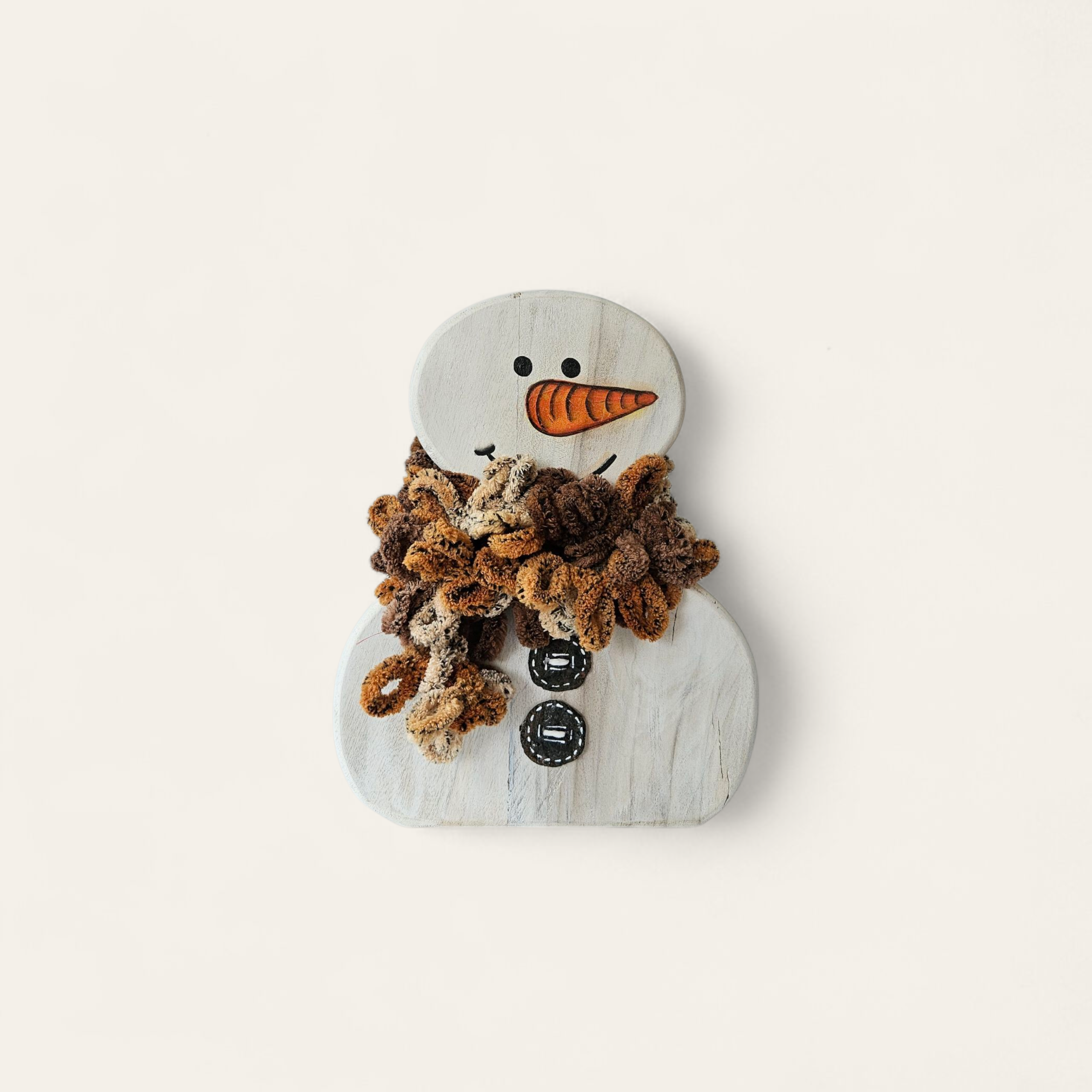 Muñeco de Nieve Navideño en Madera