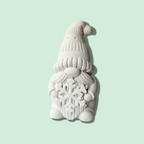 Figura de Yeso sin Pintar – Gnomo con Copo de Nieve