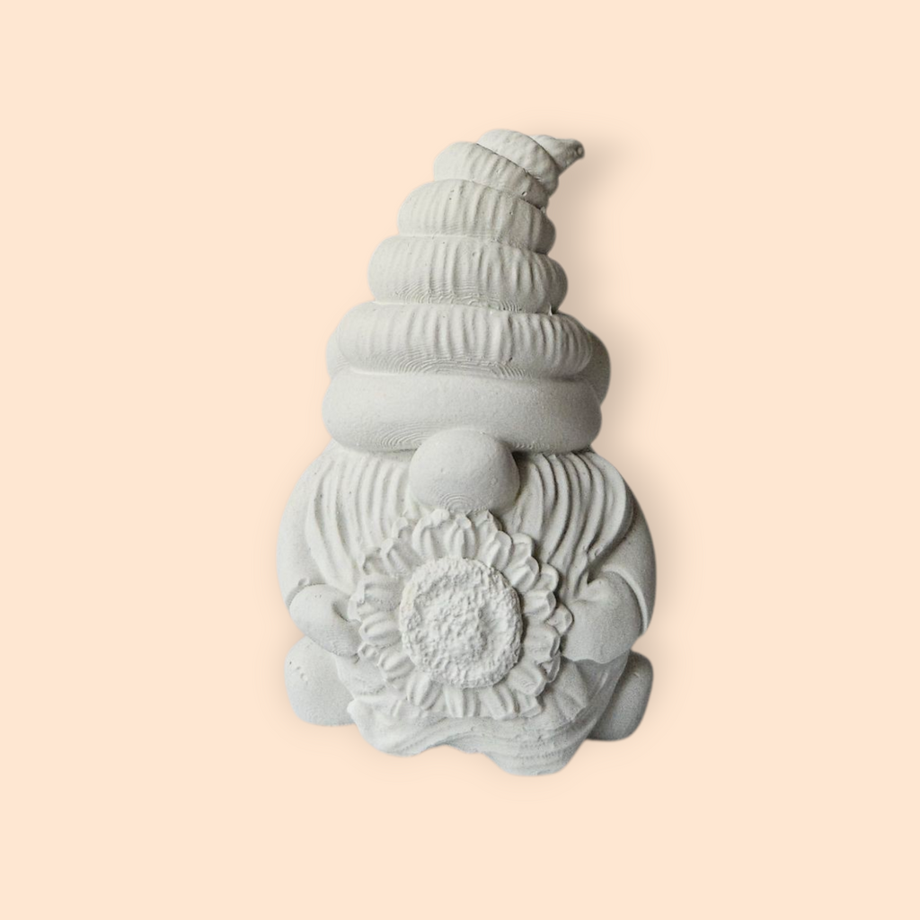 Figura de Yeso sin Pintar – Gnomo con Girasol