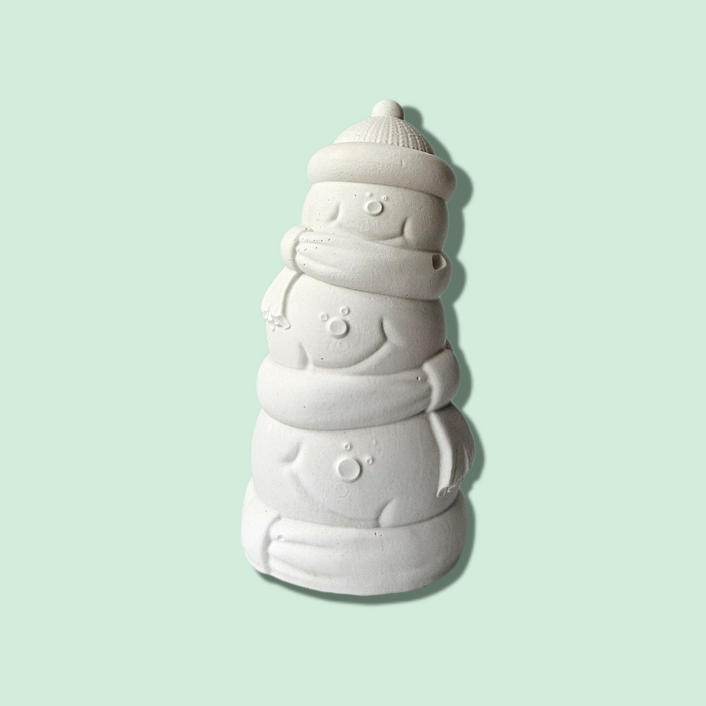 Figura de Yeso sin Pintar – Muñeco de Nieve ⛄✨