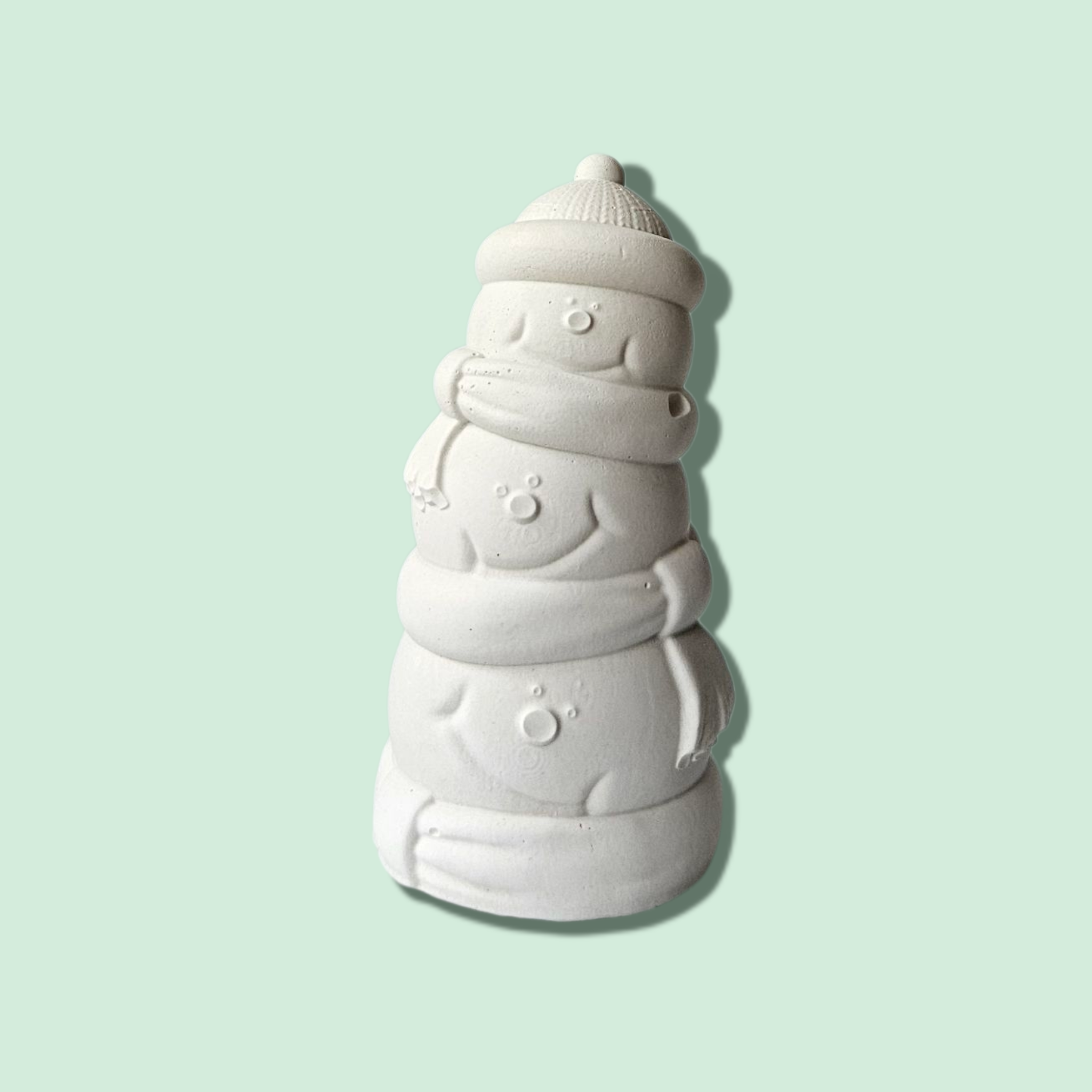 Figura de Yeso sin Pintar – Muñeco de Nieve ⛄✨