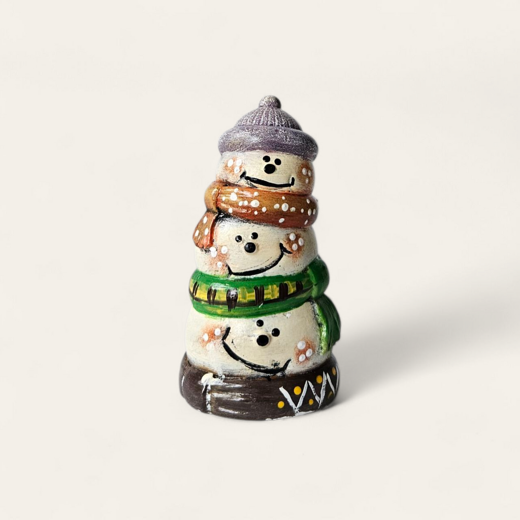 Torre de Muñecos de Nieve | Figura artesanal pintada a mano