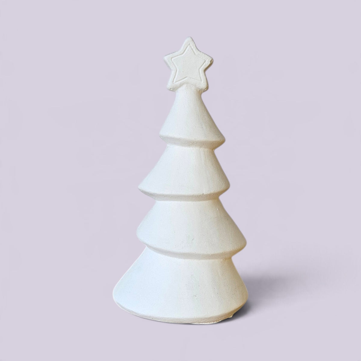 Árbol de Navidad con Estrella en Yeso para Pintar