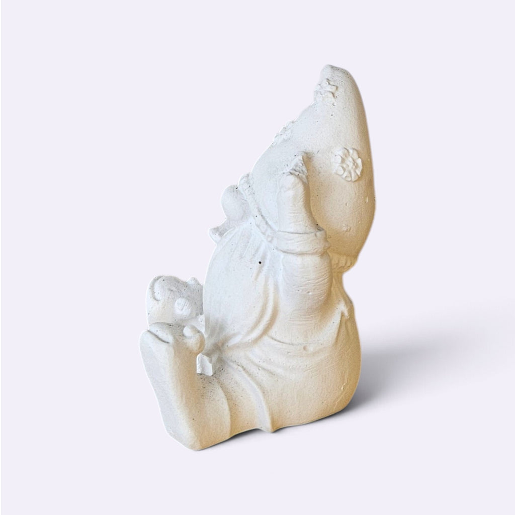 Figura de Yeso para Pintar – Gnomo Sentado con Hongo