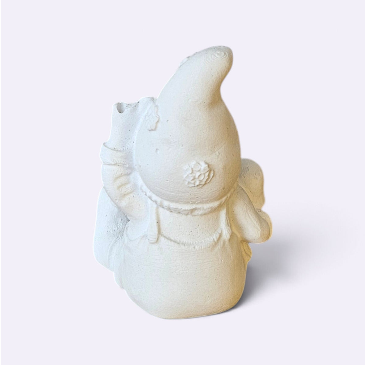 Figura de Yeso para Pintar – Gnomo Sentado con Hongo