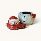 Muñeco de Nieve Navideño con Bufanda Roja | Decoración Pintada a Mano