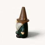 Gnomo Decorativo con Sombrero Marrón | Figura Pintada a Mano