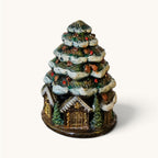 Árbol de Navidad Nevado con Casitas – Decoración Pintada a Mano | Artistika