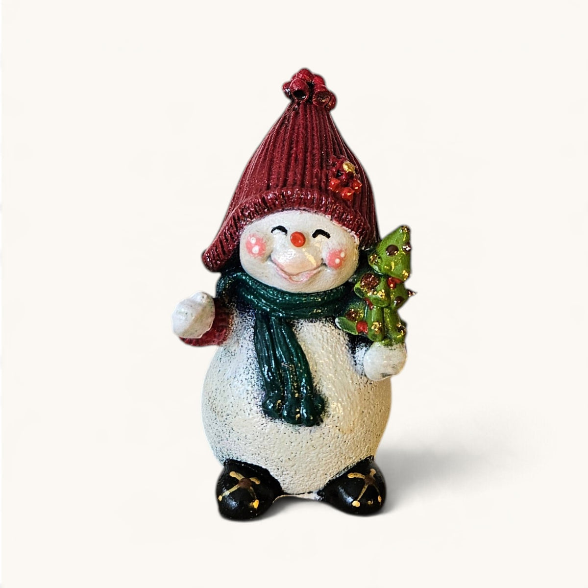 Muñeco de Nieve Navideño con Árbol – Pintado a Mano | Artistika