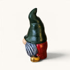 Gnomo Navideño Verde con Barba Gris – Pintado a Mano | Artistika